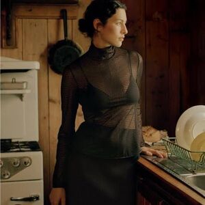 Black Sheer Turtleneck Mame Kurogouchi